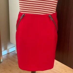 BCBG Red Mini Skirt With Zippers